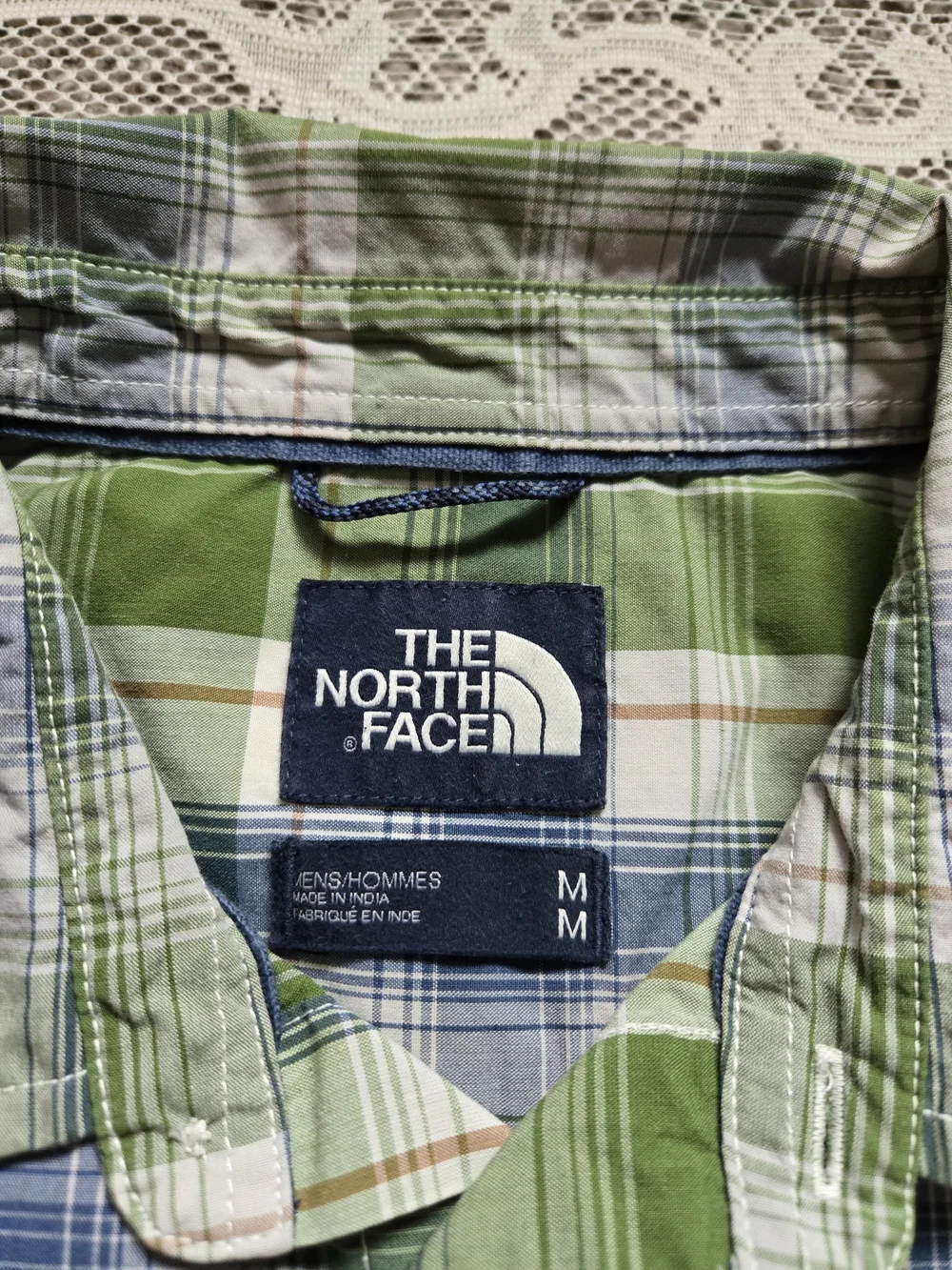 The North Face Men’s Green & Blue Plaid Short-Sleeve Button-Up Shirt Sz M